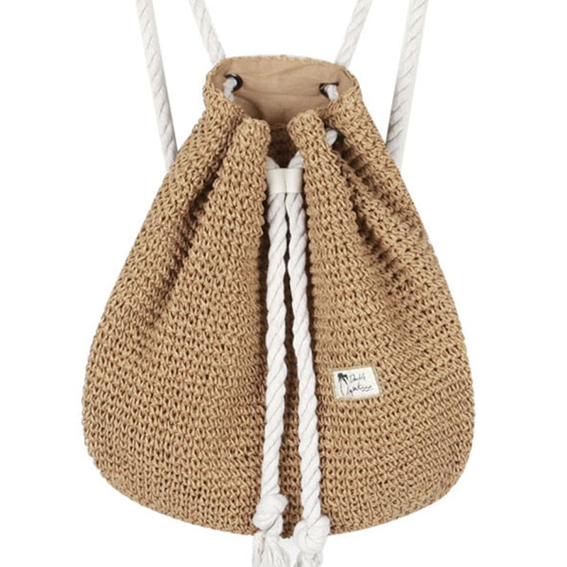 Summer Straw Bag Women Backpack Fashion Rucksack Weaved For Girls