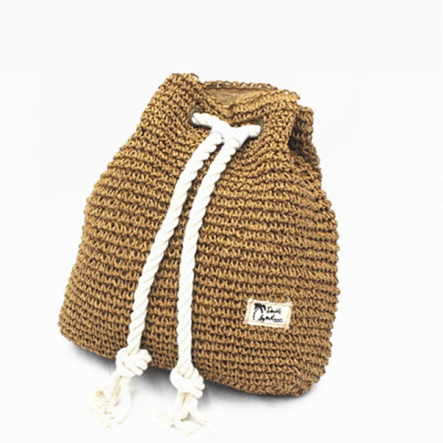 Summer Straw Bag Women Backpack Fashion Rucksack Weaved For Girls