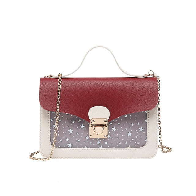 Girl Small Messenger Shoulder Handbags for Women PU Leather Chain